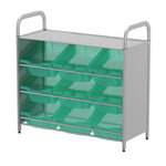 Gratnells Callero Custom Low Level 9 Deep Tilting Tray Starter Unit in Silver (GRA - CSTA0144) - SchoolOutlet