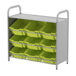Gratnells Callero Custom Low Level 9 Deep Tilting Tray Starter Unit in Silver (GRA - CSTA0144) - SchoolOutlet