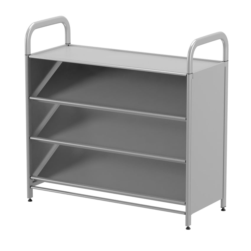 Gratnells Callero Custom Low Level Tilting Shelf Starter unit in Silver (GRA - CSTA0244) - SchoolOutlet