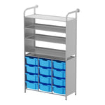 Gratnells Callero Custom Tall Display - Store Starter Unit 3 Flat Shelves and 12 Deep Trays (GRA - CSTA070644) - SchoolOutlet