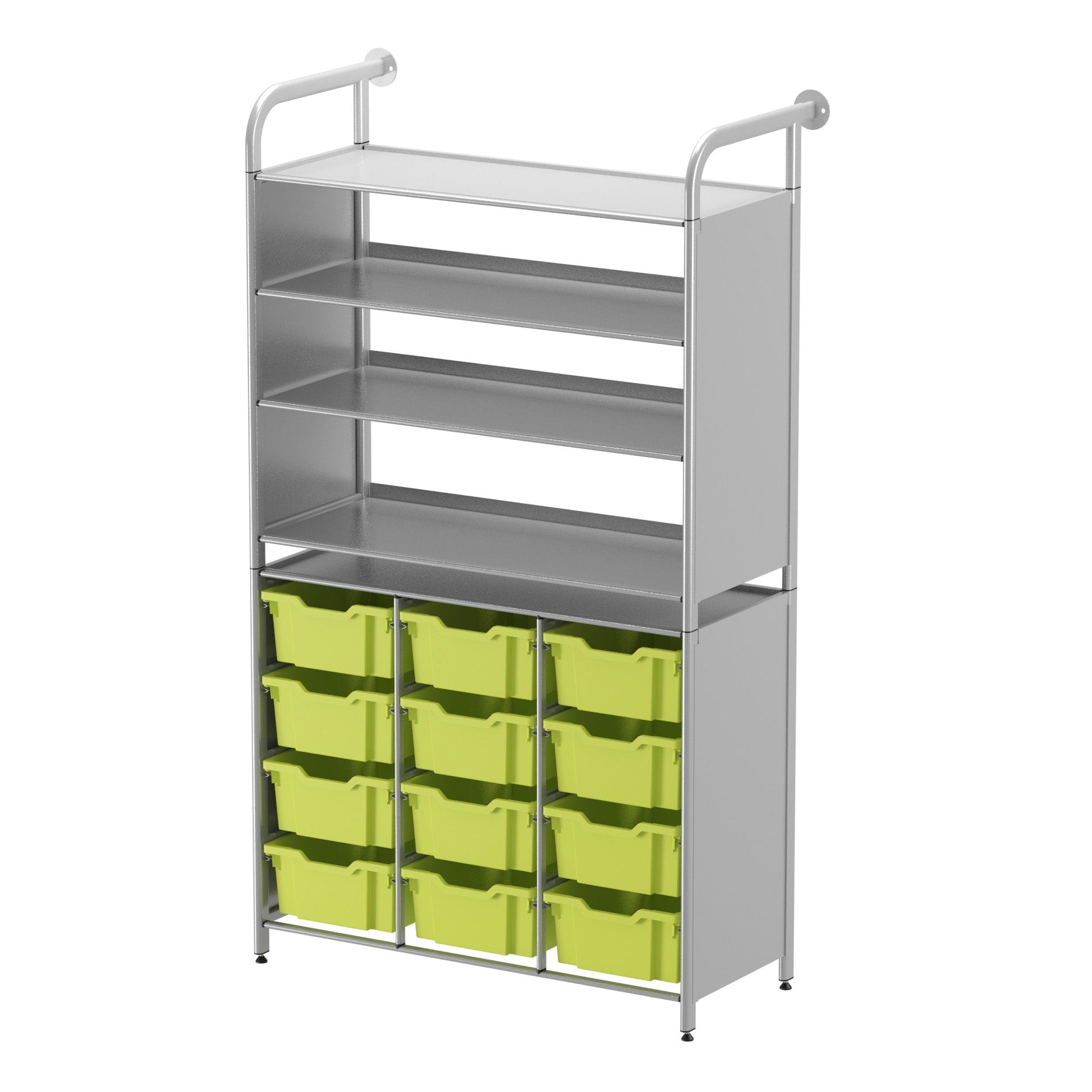 Gratnells Callero Custom Tall Display - Store Starter Unit 3 Flat Shelves and 12 Deep Trays (GRA - CSTA070644) - SchoolOutlet