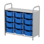 Gratnells Callero Custom Low Level 12 Deep Tray Starter Unit in Silver (GRA - CSTA0744) - SchoolOutlet