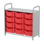 Gratnells Callero Custom Low Level 12 Deep Tray Starter Unit in Silver (GRA - CSTA0744) - SchoolOutlet