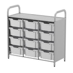 Gratnells Callero Custom Low Level 12 Deep Tray Starter Unit in Silver (GRA - CSTA0744) - SchoolOutlet