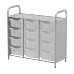 Gratnells Callero Custom Low Level 12 Deep Tray Starter Unit in Silver (GRA - CSTA0744) - SchoolOutlet