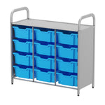 Gratnells Callero Custom Low Level 12 Deep Tray Starter Unit in Silver (GRA - CSTA0744) - SchoolOutlet