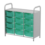 Gratnells Callero Custom Low Level 12 Deep Tray Starter Unit in Silver (GRA - CSTA0744) - SchoolOutlet