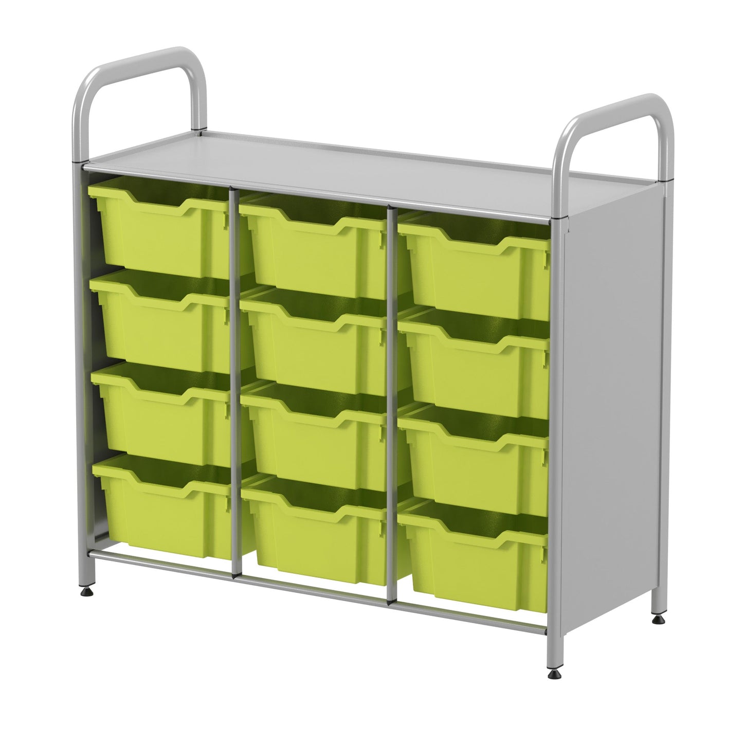 Gratnells Callero Custom Low Level 12 Deep Tray Starter Unit in Silver (GRA - CSTA0744) - SchoolOutlet