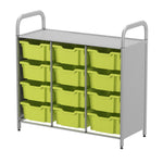 Gratnells Callero Custom Low Level 12 Deep Tray Starter Unit in Silver (GRA - CSTA0744) - SchoolOutlet