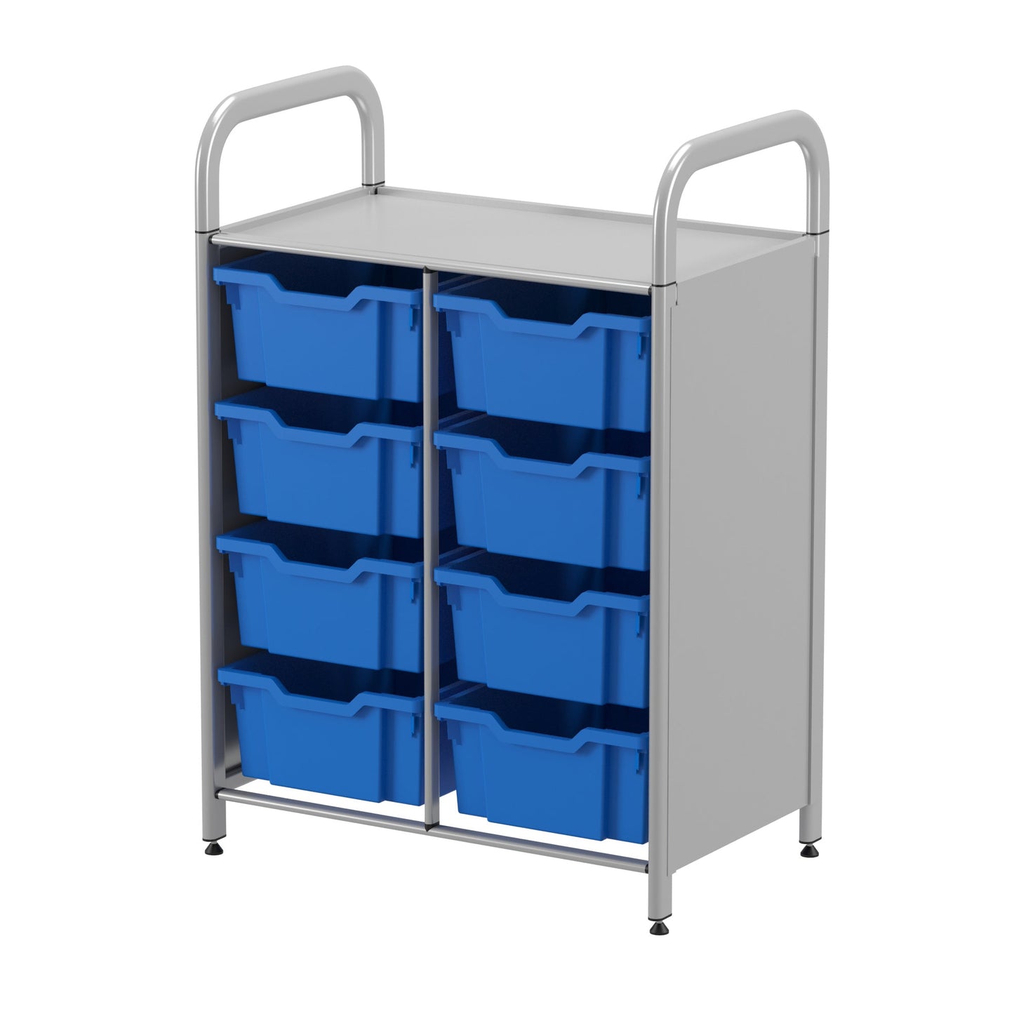 Gratnells Callero Custom Low Level 8 Deep Tray Starter Unit in Silver (GRA - CSTA1344) - SchoolOutlet