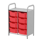 Gratnells Callero Custom Low Level 8 Deep Tray Starter Unit in Silver (GRA - CSTA1344) - SchoolOutlet