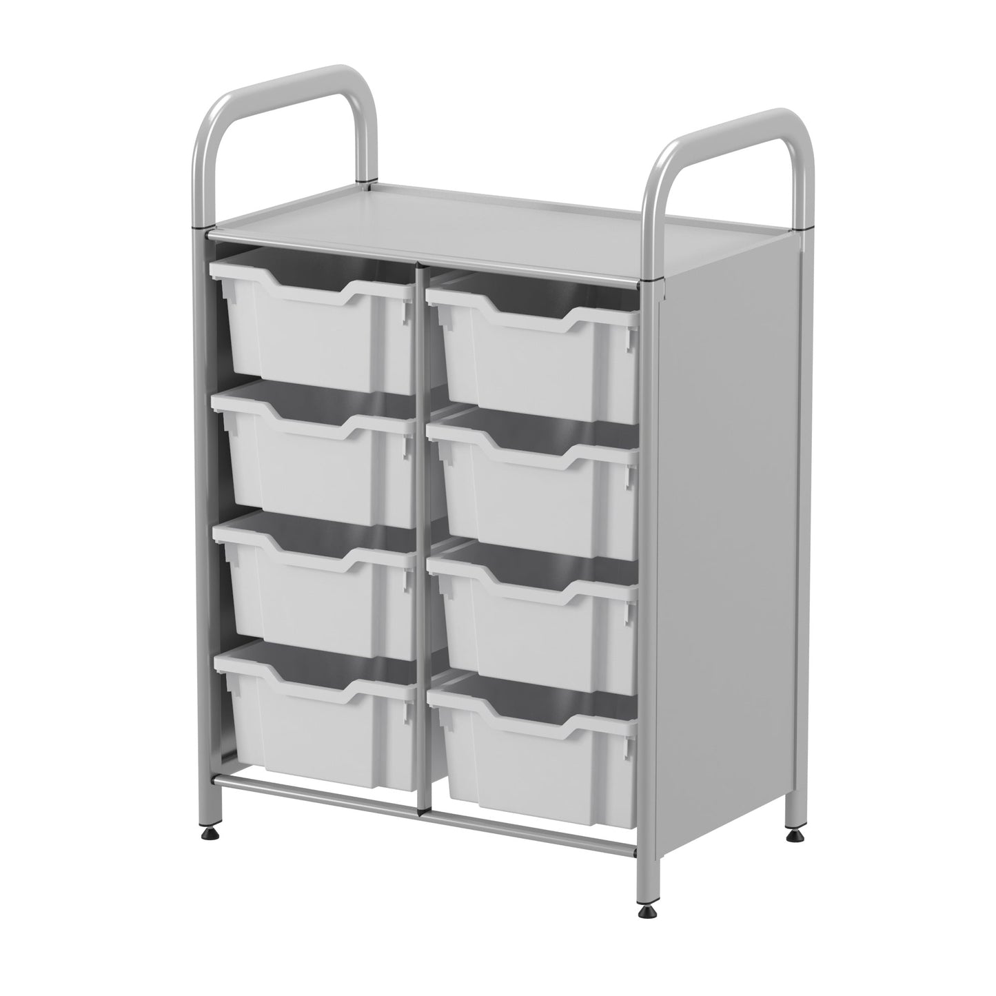 Gratnells Callero Custom Low Level 8 Deep Tray Starter Unit in Silver (GRA - CSTA1344) - SchoolOutlet
