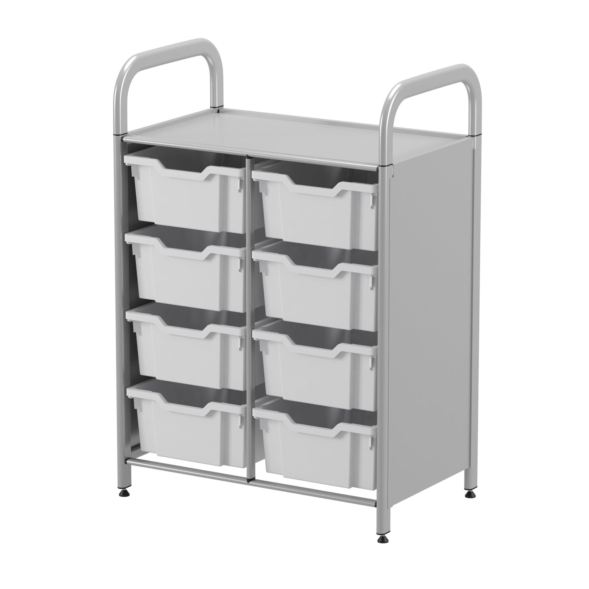 Gratnells Callero Custom Low Level 8 Deep Tray Starter Unit in Silver (GRA - CSTA1344) - SchoolOutlet