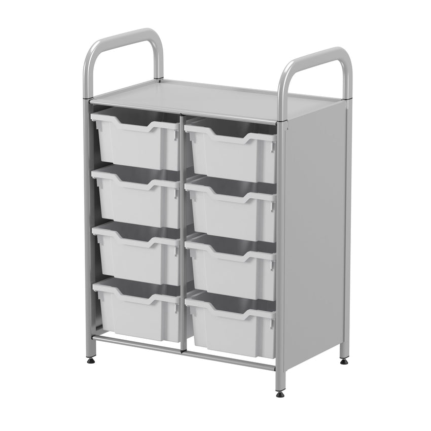Gratnells Callero Custom Low Level 8 Deep Tray Starter Unit in Silver (GRA - CSTA1344) - SchoolOutlet