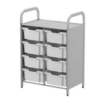 Gratnells Callero Custom Low Level 8 Deep Tray Starter Unit in Silver (GRA - CSTA1344) - SchoolOutlet
