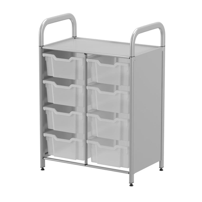 Gratnells Callero Custom Low Level 8 Deep Tray Starter Unit in Silver (GRA - CSTA1344) - SchoolOutlet