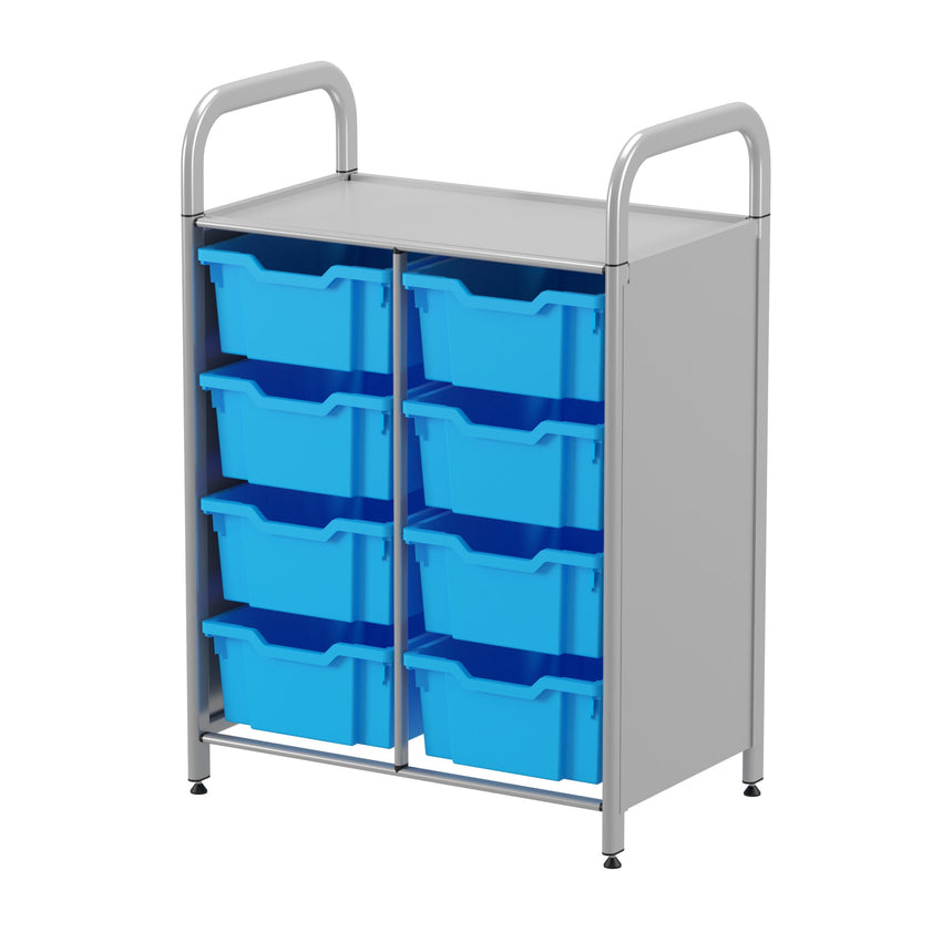 Gratnells Callero Custom Low Level 8 Deep Tray Starter Unit in Silver (GRA - CSTA1344) - SchoolOutlet