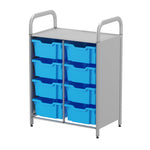 Gratnells Callero Custom Low Level 8 Deep Tray Starter Unit in Silver (GRA - CSTA1344) - SchoolOutlet