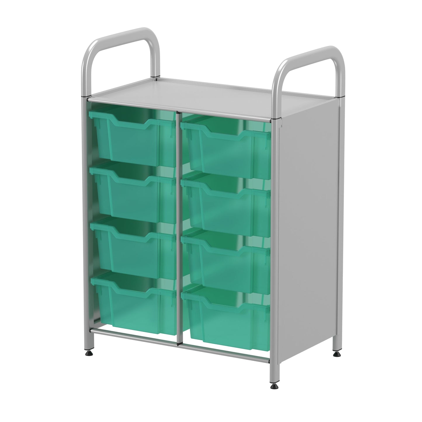 Gratnells Callero Custom Low Level 8 Deep Tray Starter Unit in Silver (GRA - CSTA1344) - SchoolOutlet