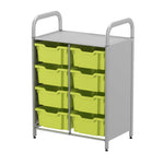 Gratnells Callero Custom Low Level 8 Deep Tray Starter Unit in Silver (GRA - CSTA1344) - SchoolOutlet