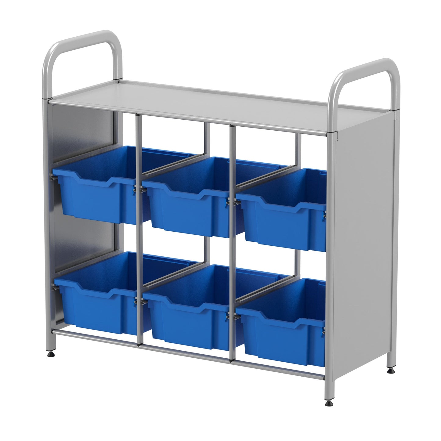 Gratnells Callero Custom Low Level 6 Deep Tray Library Starter Unit in Silver (GRA - CSTA1644) - SchoolOutlet
