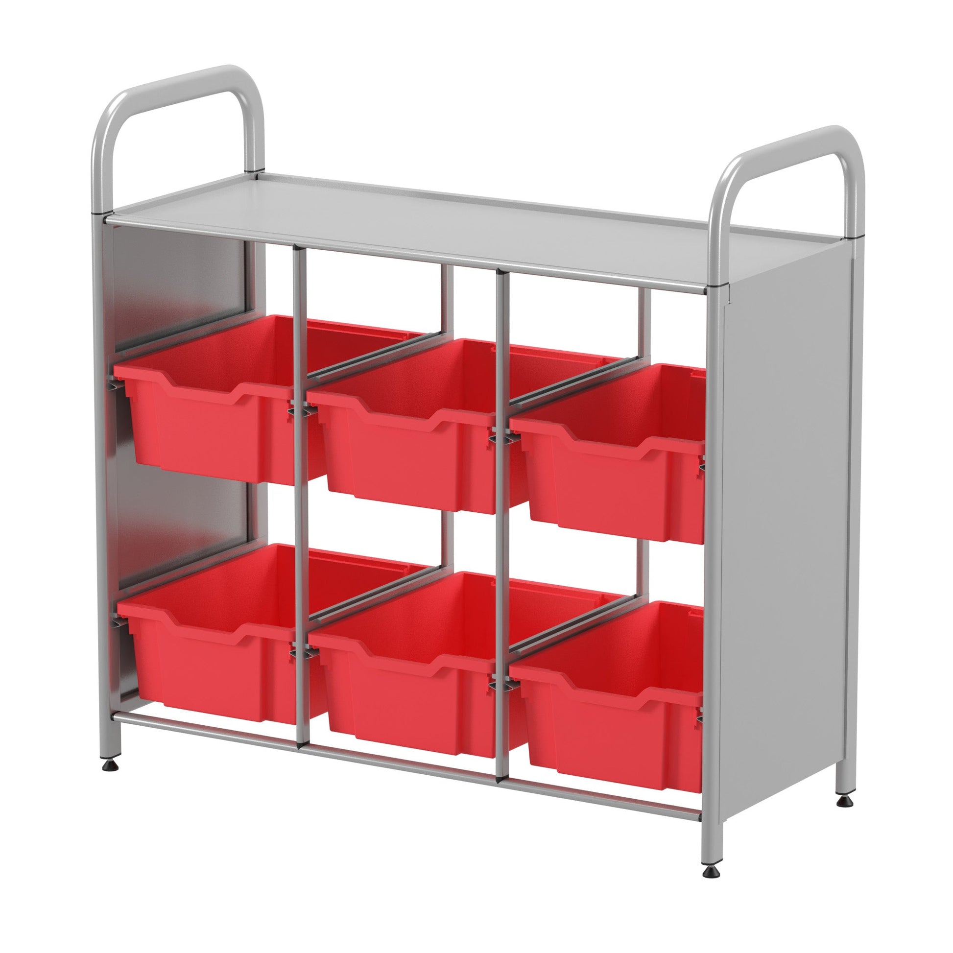Gratnells Callero Custom Low Level 6 Deep Tray Library Starter Unit in Silver (GRA - CSTA1644) - SchoolOutlet