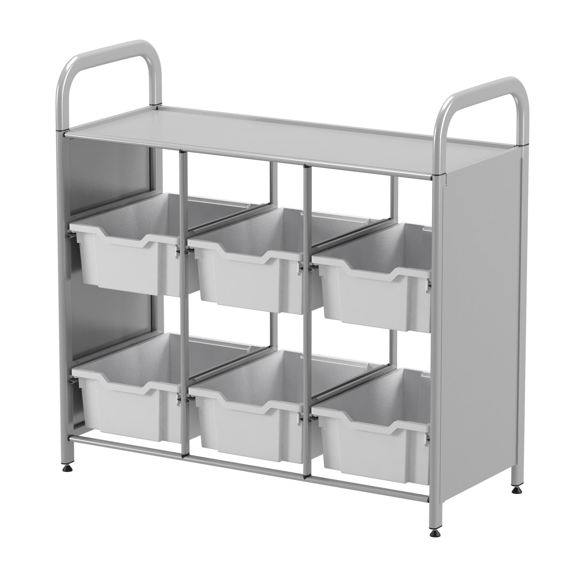 Gratnells Callero Custom Low Level 6 Deep Tray Library Starter Unit in Silver (GRA - CSTA1644) - SchoolOutlet