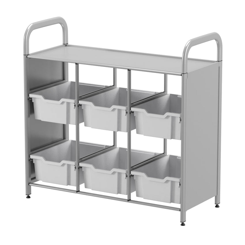 Gratnells Callero Custom Low Level 6 Deep Tray Library Starter Unit in Silver (GRA - CSTA1644) - SchoolOutlet