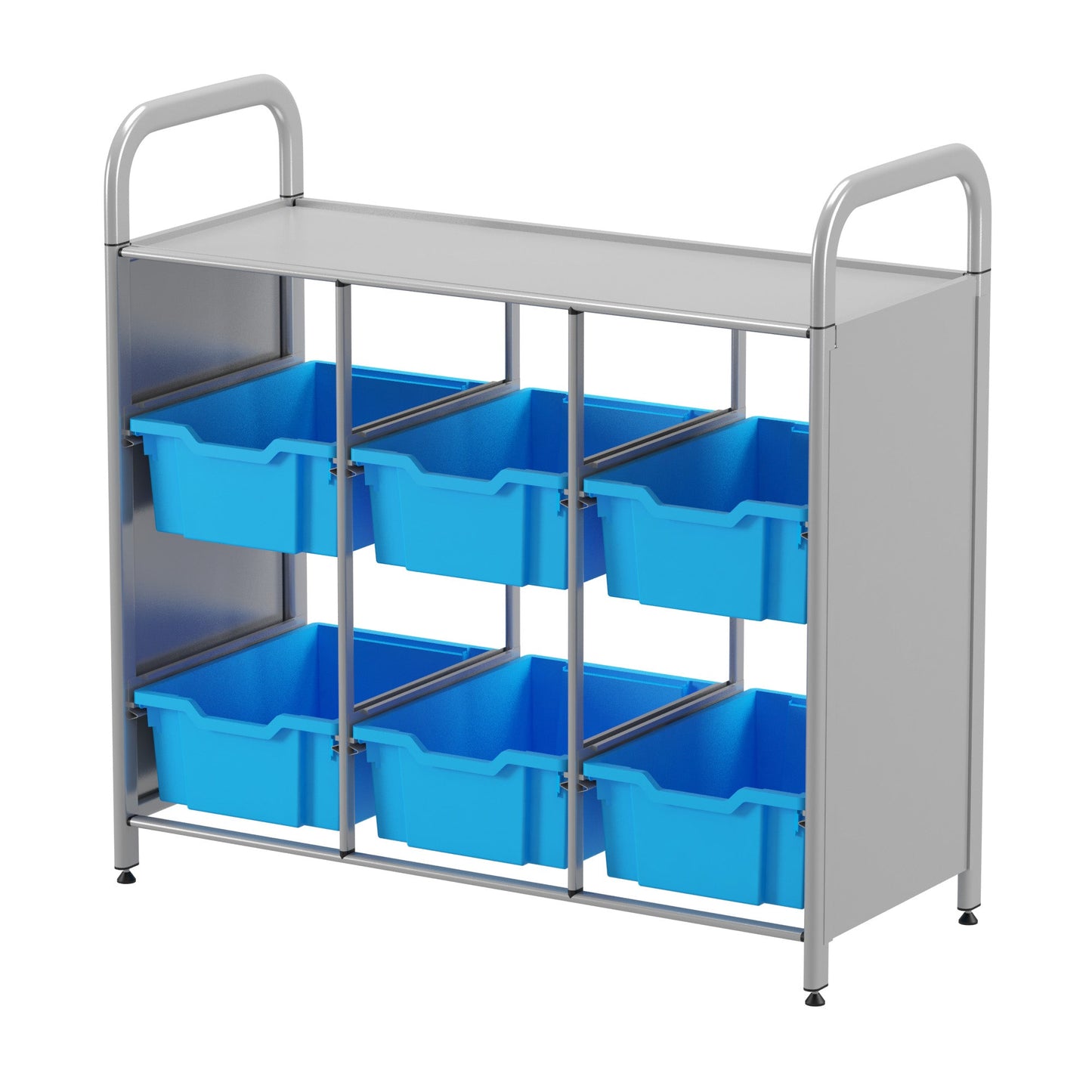 Gratnells Callero Custom Low Level 6 Deep Tray Library Starter Unit in Silver (GRA - CSTA1644) - SchoolOutlet