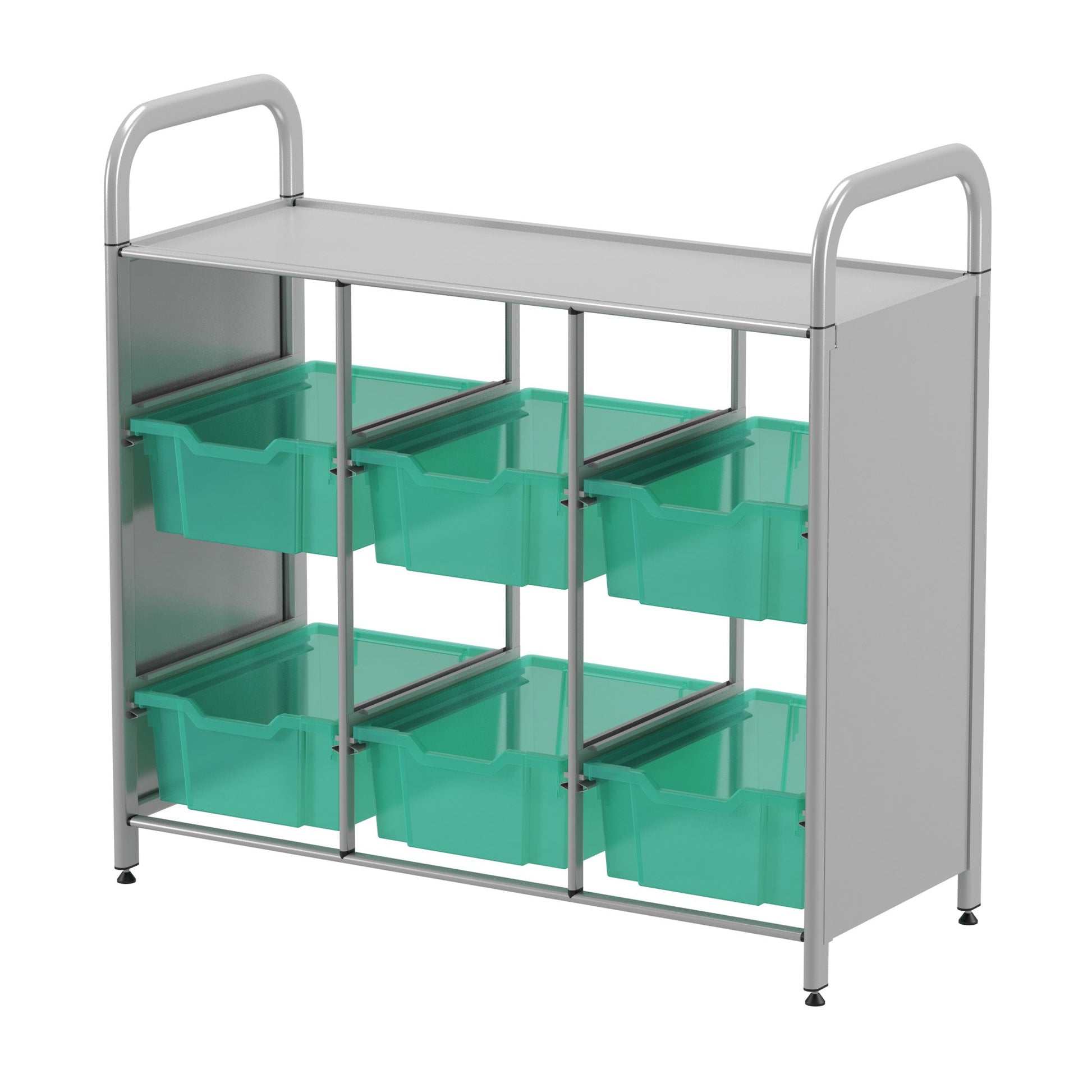 Gratnells Callero Custom Low Level 6 Deep Tray Library Starter Unit in Silver (GRA - CSTA1644) - SchoolOutlet