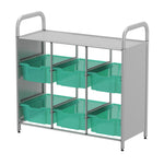 Gratnells Callero Custom Low Level 6 Deep Tray Library Starter Unit in Silver (GRA - CSTA1644) - SchoolOutlet