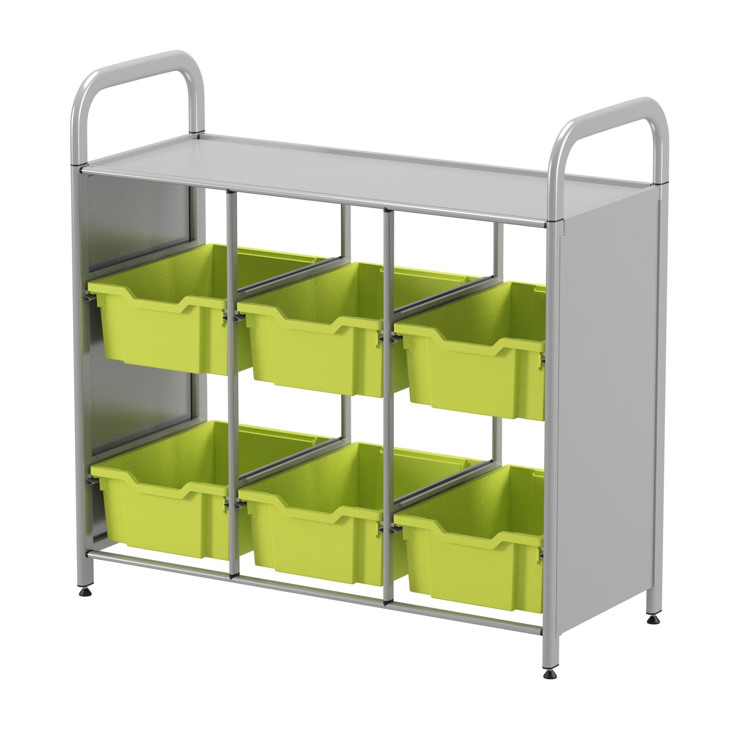 Gratnells Callero Custom Low Level 6 Deep Tray Library Starter Unit in Silver (GRA - CSTA1644) - SchoolOutlet