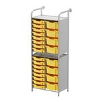 Gratnells Callero Custom Tall Slim Store Unit Starter Unit Silver with 16 Shallow and 8 Deep Trays (GRA - CSTA181844) - SchoolOutlet