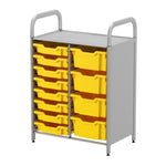 Gratnells Callero Custom Low Level 8 Shallow 4 Deep Tray Starter Unit in Silver (GRA - CSTA1844) - SchoolOutlet