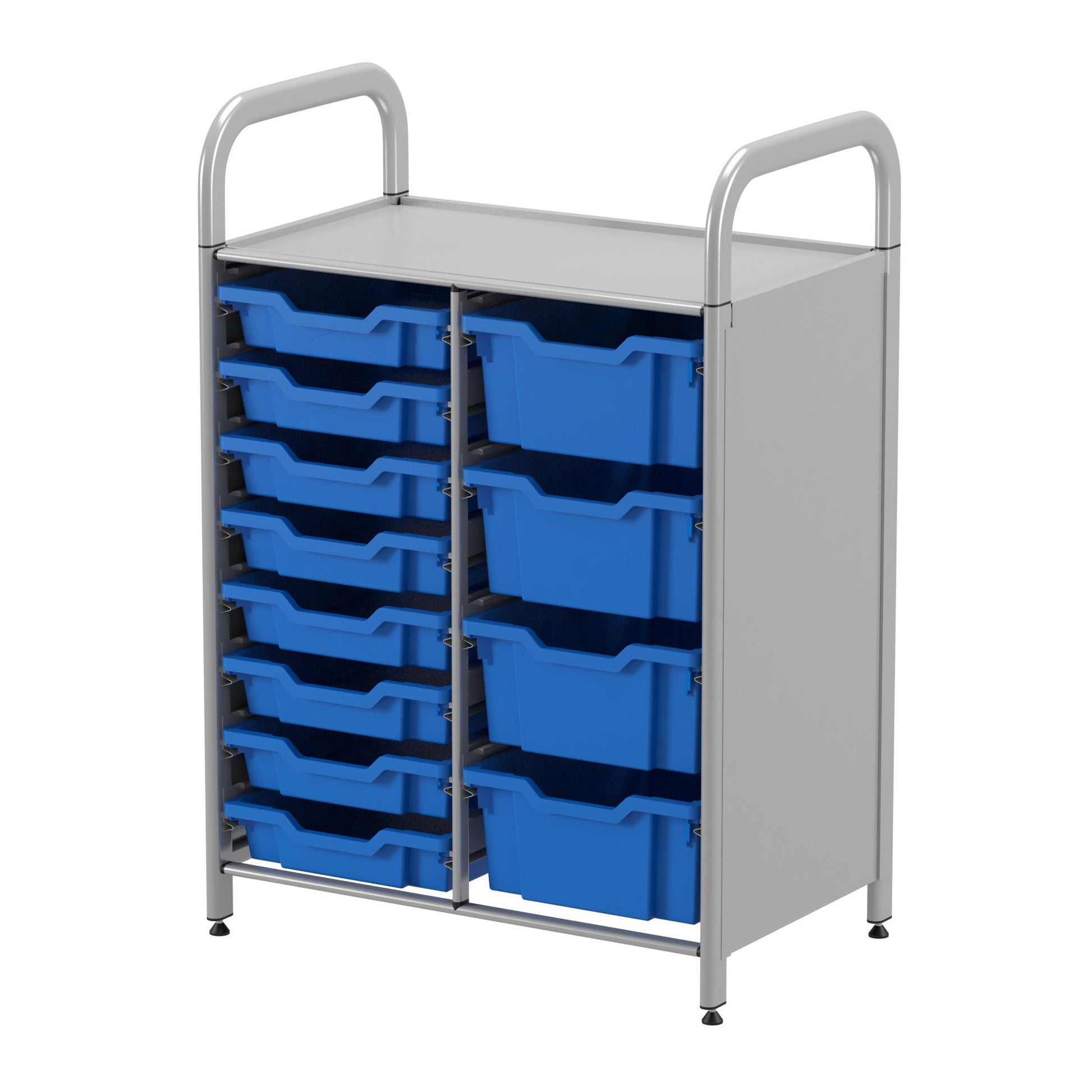 Gratnells Callero Custom Low Level 8 Shallow 4 Deep Tray Starter Unit in Silver (GRA - CSTA1844) - SchoolOutlet