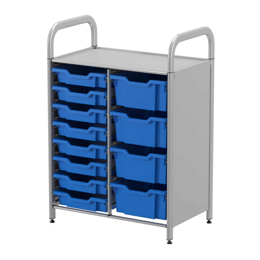 Gratnells Callero Custom Low Level 8 Shallow 4 Deep Tray Starter Unit in Silver (GRA - CSTA1844) - SchoolOutlet