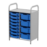 Gratnells Callero Custom Low Level 8 Shallow 4 Deep Tray Starter Unit in Silver (GRA - CSTA1844) - SchoolOutlet