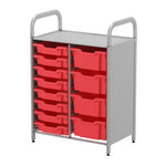 Gratnells Callero Custom Low Level 8 Shallow 4 Deep Tray Starter Unit in Silver (GRA - CSTA1844) - SchoolOutlet