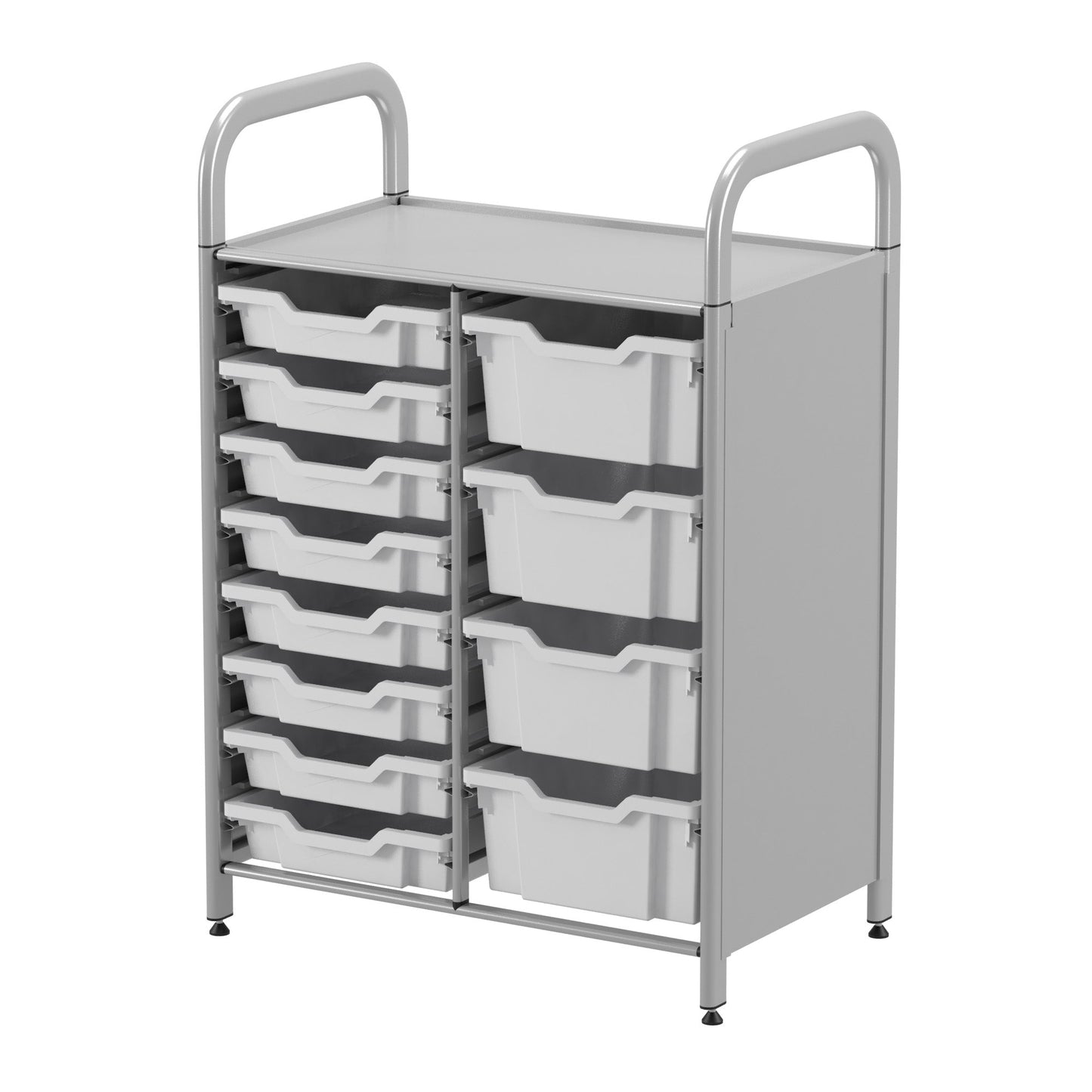 Gratnells Callero Custom Low Level 8 Shallow 4 Deep Tray Starter Unit in Silver (GRA - CSTA1844) - SchoolOutlet
