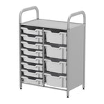 Gratnells Callero Custom Low Level 8 Shallow 4 Deep Tray Starter Unit in Silver (GRA - CSTA1844) - SchoolOutlet