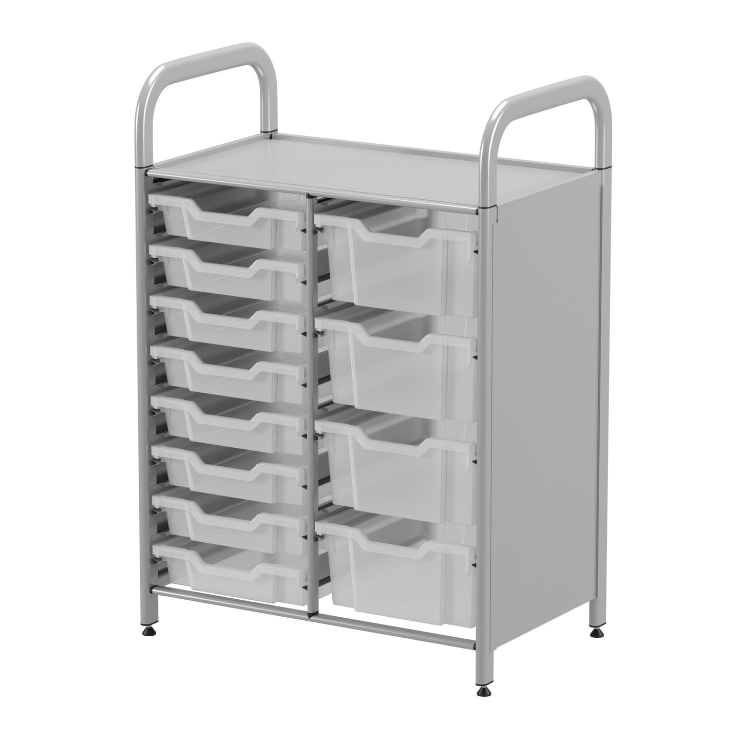 Gratnells Callero Custom Low Level 8 Shallow 4 Deep Tray Starter Unit in Silver (GRA - CSTA1844) - SchoolOutlet
