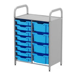 Gratnells Callero Custom Low Level 8 Shallow 4 Deep Tray Starter Unit in Silver (GRA - CSTA1844) - SchoolOutlet