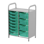 Gratnells Callero Custom Low Level 8 Shallow 4 Deep Tray Starter Unit in Silver (GRA - CSTA1844) - SchoolOutlet