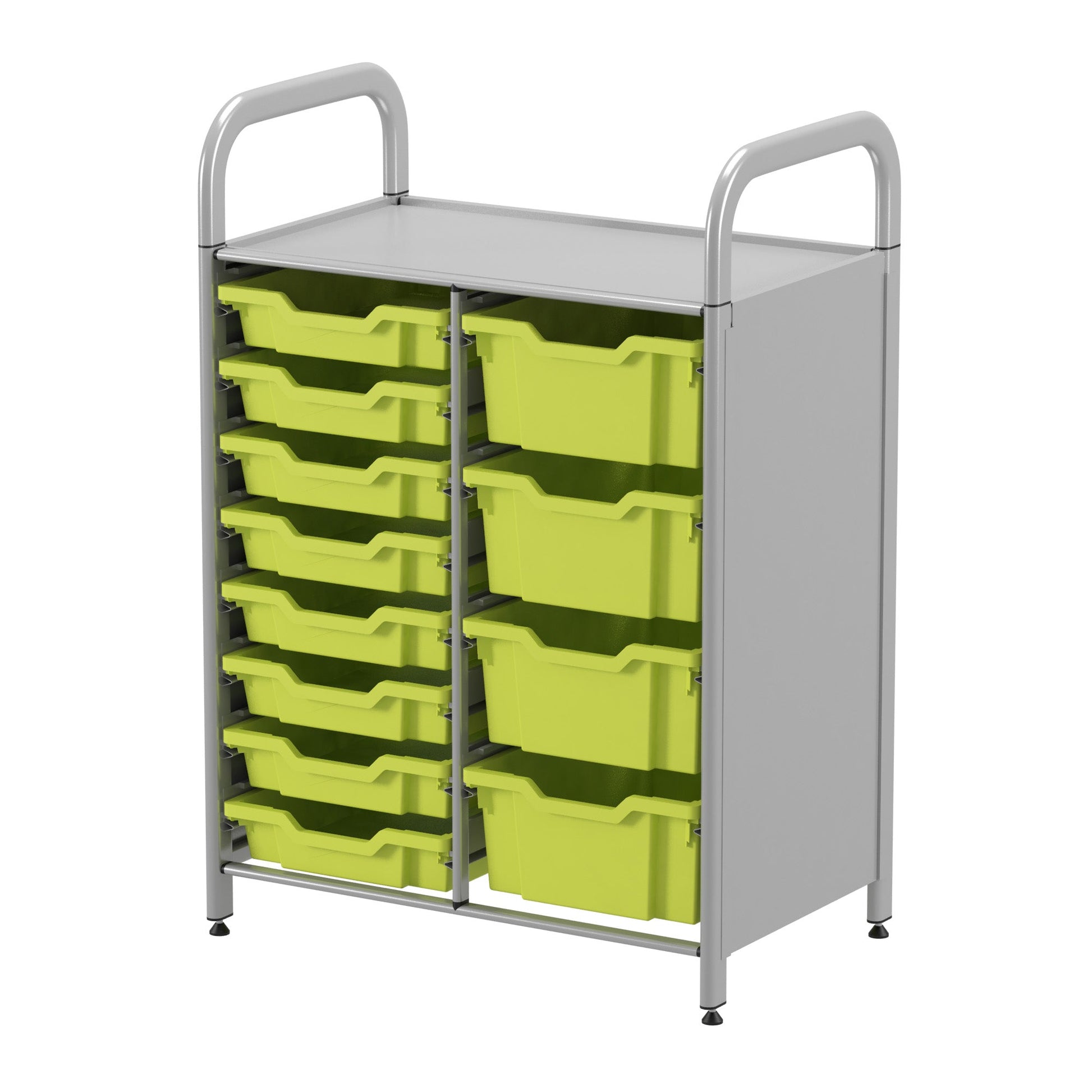 Gratnells Callero Custom Low Level 8 Shallow 4 Deep Tray Starter Unit in Silver (GRA - CSTA1844) - SchoolOutlet