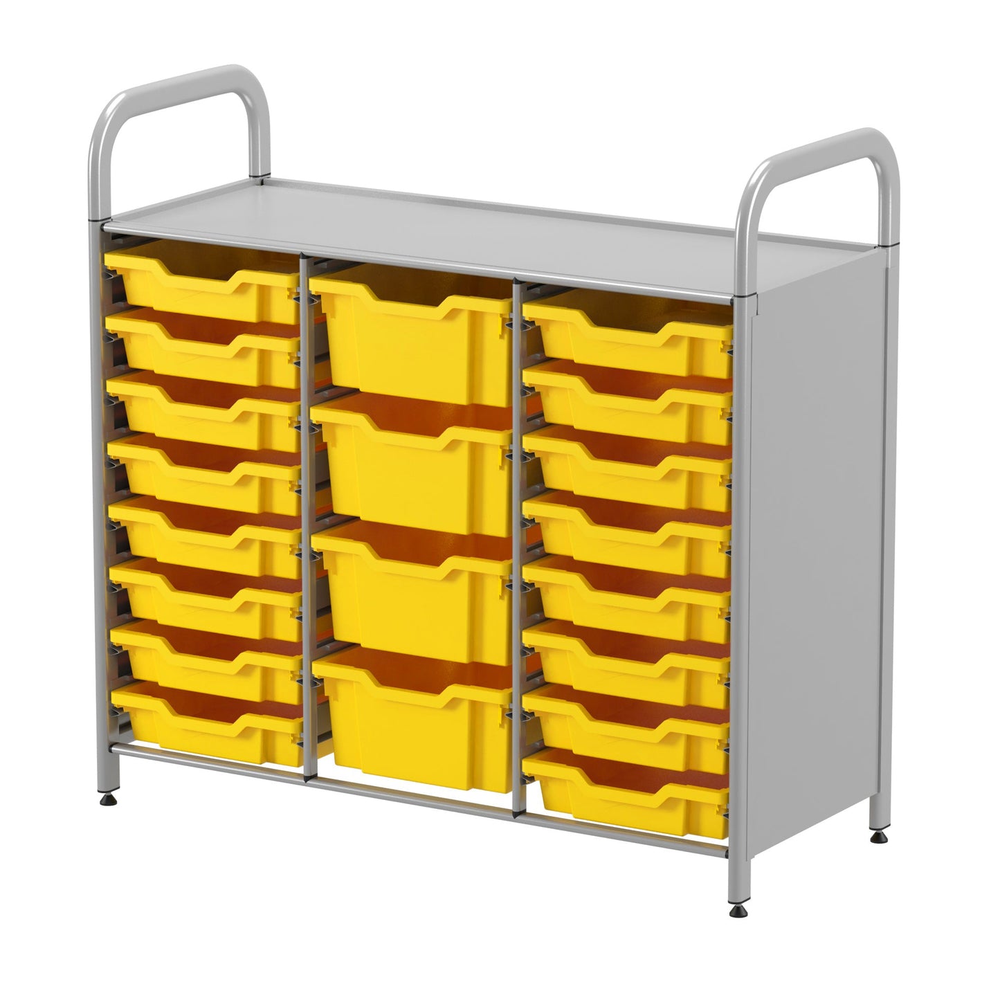 Gratnells Callero Custom Low Level 16 Shallow and 4 Deep Tray Starter Unit in Silver (GRA - CSTA2144) - SchoolOutlet