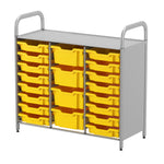 Gratnells Callero Custom Low Level 16 Shallow and 4 Deep Tray Starter Unit in Silver (GRA - CSTA2144) - SchoolOutlet