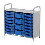 Gratnells Callero Custom Low Level 16 Shallow and 4 Deep Tray Starter Unit in Silver (GRA - CSTA2144) - SchoolOutlet