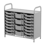 Gratnells Callero Custom Low Level 16 Shallow and 4 Deep Tray Starter Unit in Silver (GRA - CSTA2144) - SchoolOutlet