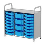 Gratnells Callero Custom Low Level 16 Shallow and 4 Deep Tray Starter Unit in Silver (GRA - CSTA2144) - SchoolOutlet