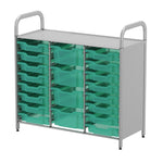 Gratnells Callero Custom Low Level 16 Shallow and 4 Deep Tray Starter Unit in Silver (GRA - CSTA2144) - SchoolOutlet